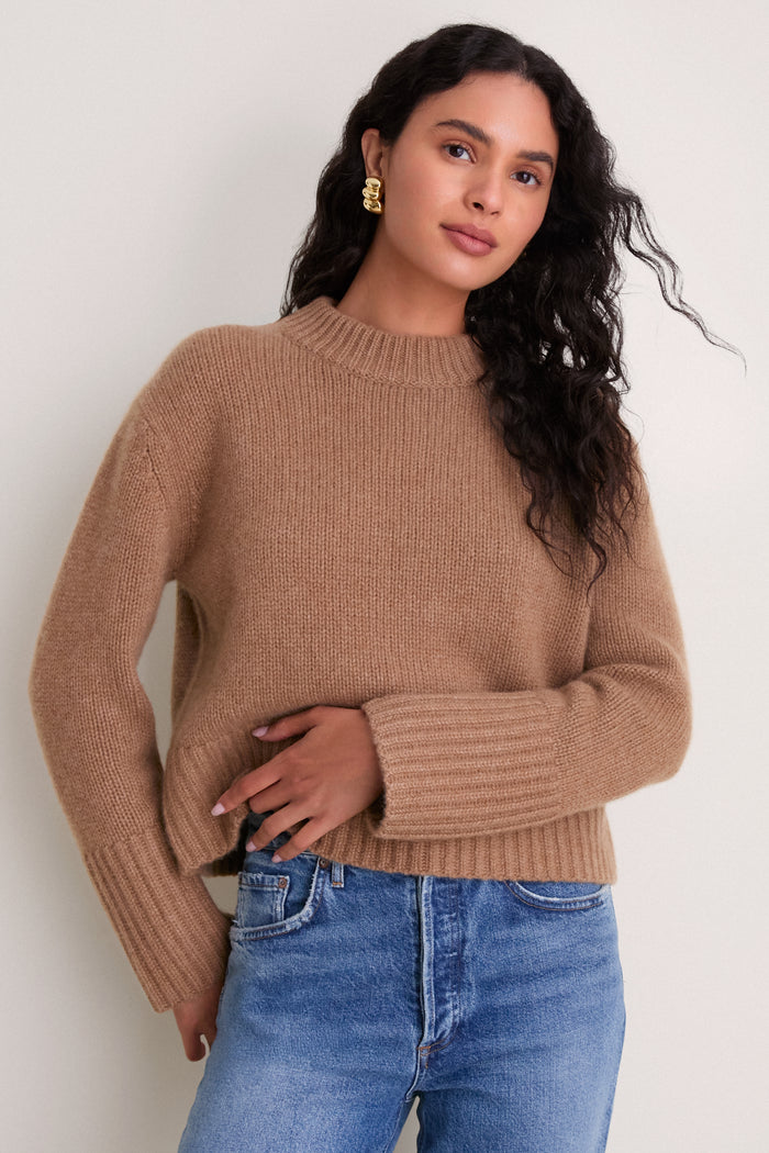 Camel Cashmere Pearce Crewneck