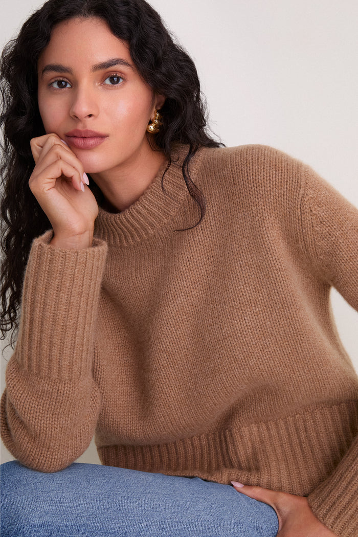 Camel Cashmere Pearce Crewneck