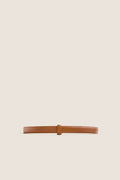 Camel Leather Skinny Belt