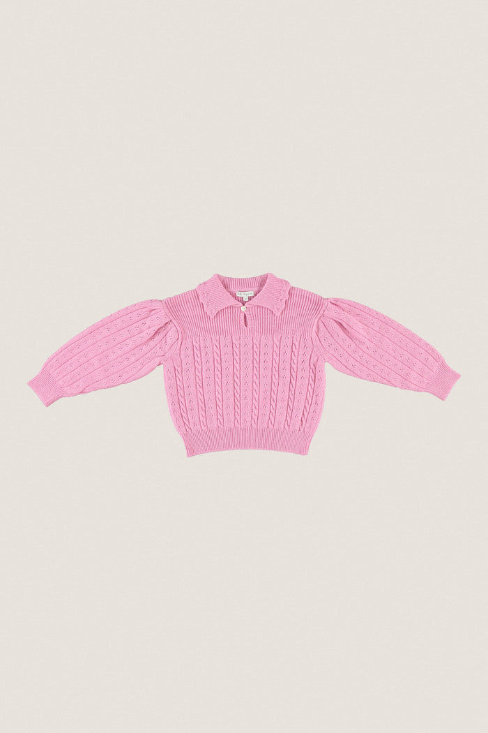 Candy Pointelle Knit Dolly Sweater