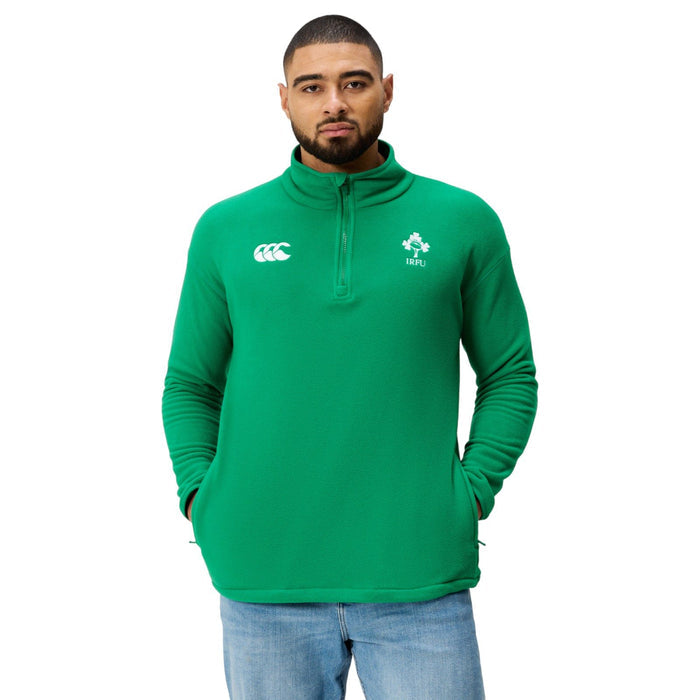 Canterbury IRFU Ireland Rugby Mens Half-Zip Retro Fleece Top