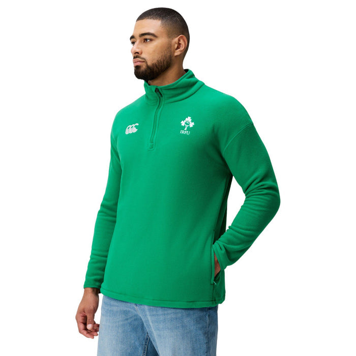 Canterbury IRFU Ireland Rugby Mens Half-Zip Retro Fleece Top