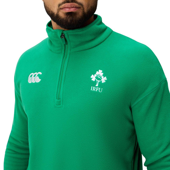 Canterbury IRFU Ireland Rugby Mens Half-Zip Retro Fleece Top