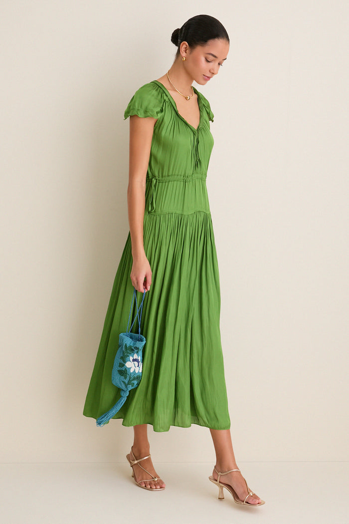 Cerulean Floral Beaded Bag