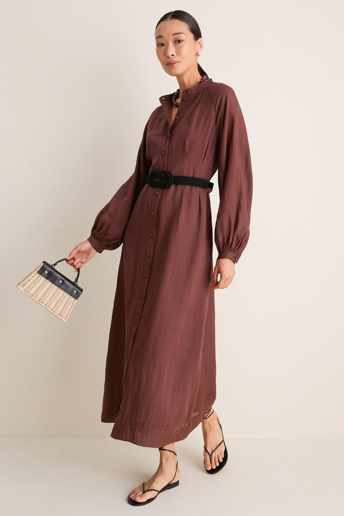 Chestnut Button Down Granier Dress