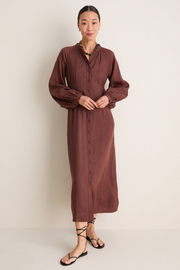 Chestnut Button Down Granier Dress