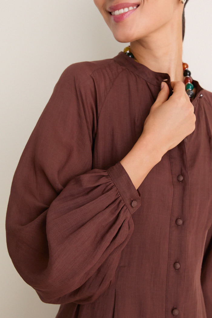 Chestnut Button Down Granier Dress