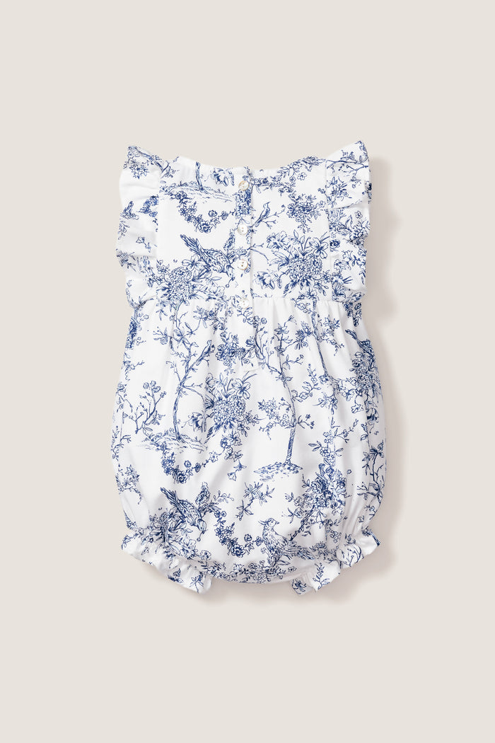 Children's White Timeless Toile Ruffled Romper
