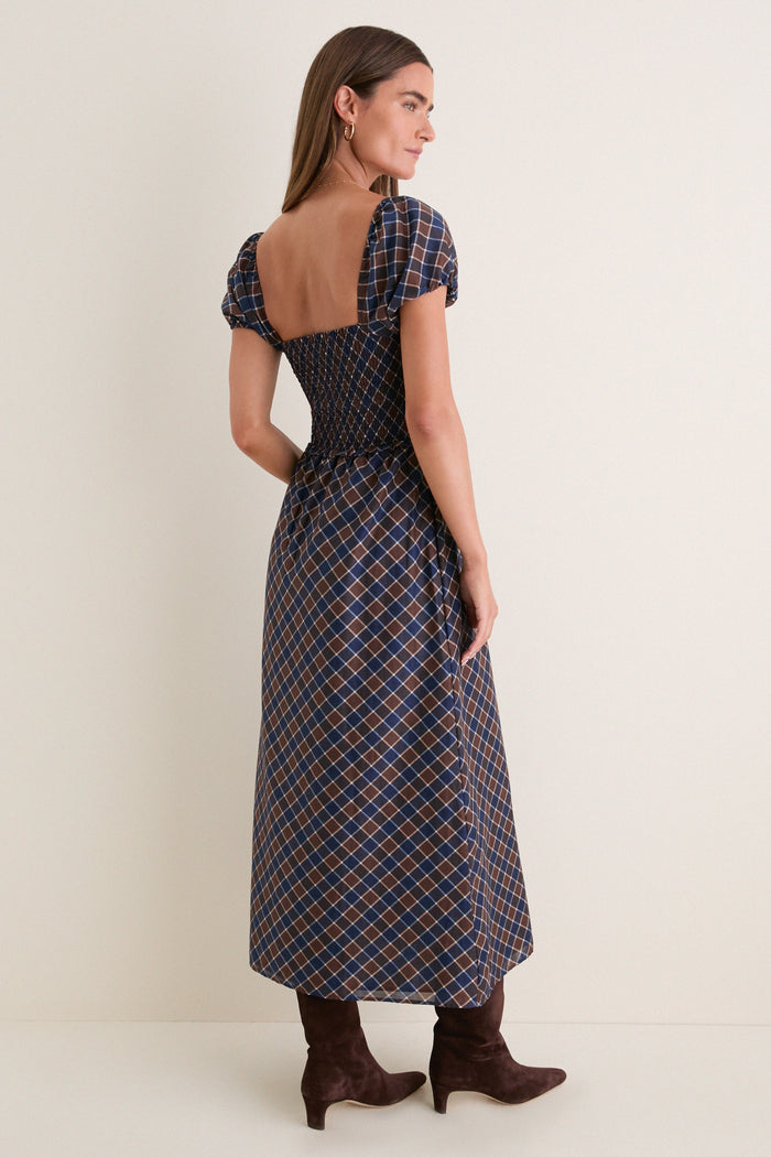 Chocolate and Navy Wilshire Plaid Aster Nap Dress