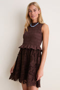 Chocolate Brown Eyelet Seaton Mini Dress