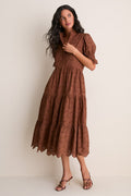 Chocolate Eyelet Bennett Midi Dress