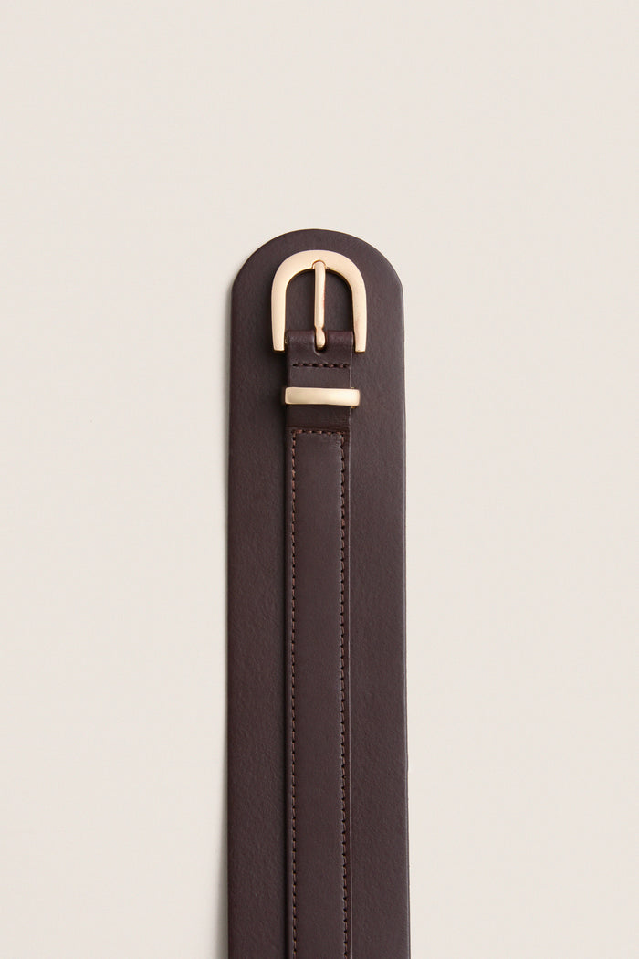 Chocolate Leather Waist Belt