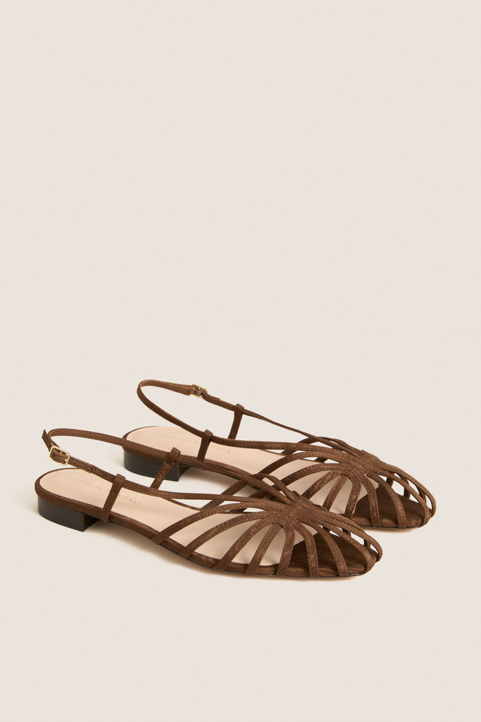 Chocolate Moire Devon Sandals