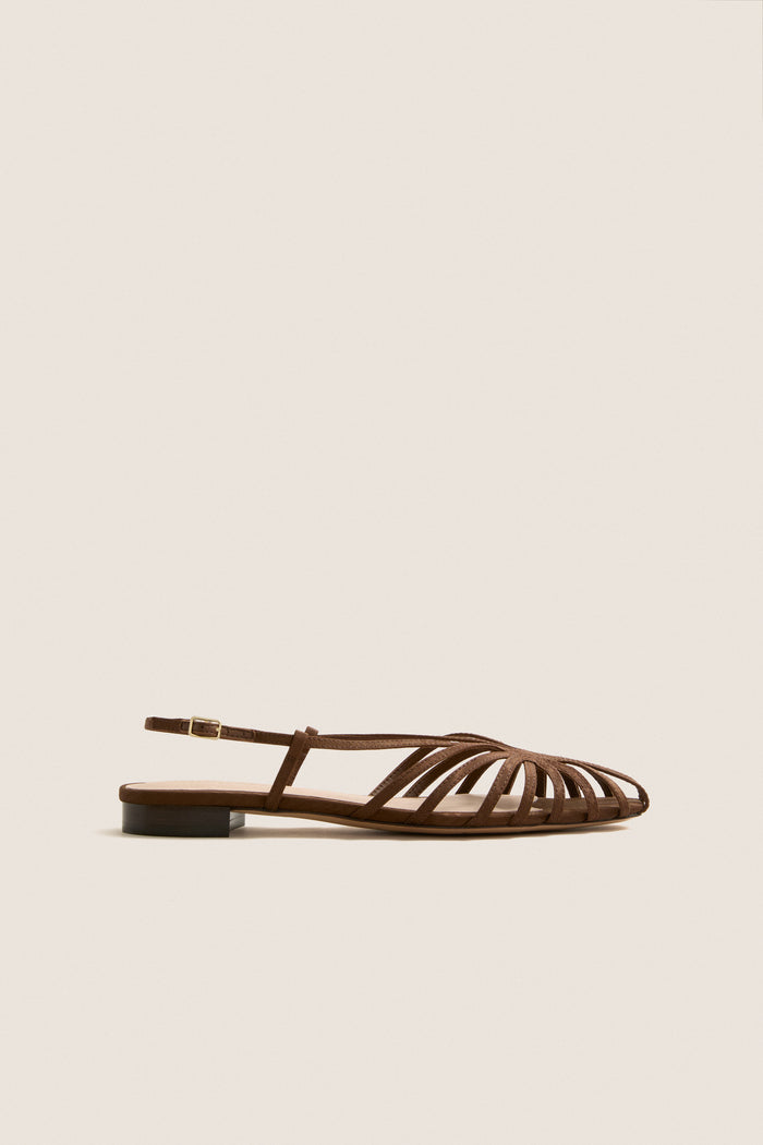 Chocolate Moire Devon Sandals