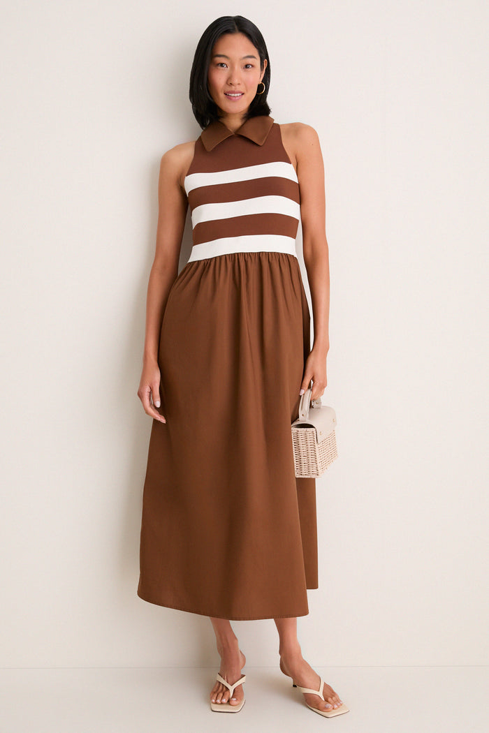 Chocolate Stripe Marina Dress