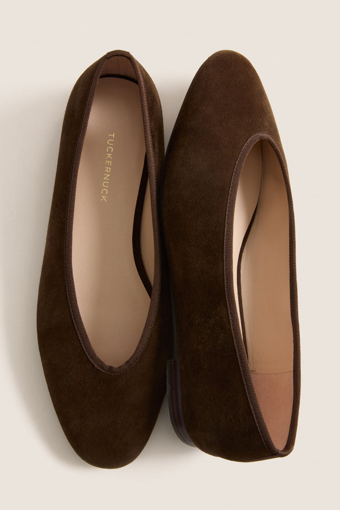 Chocolate Suede Nina Flats