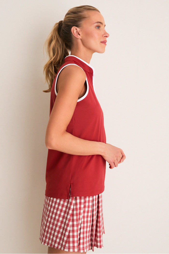 Clay Sleeveless Performance Jersey Connors Mock Neck