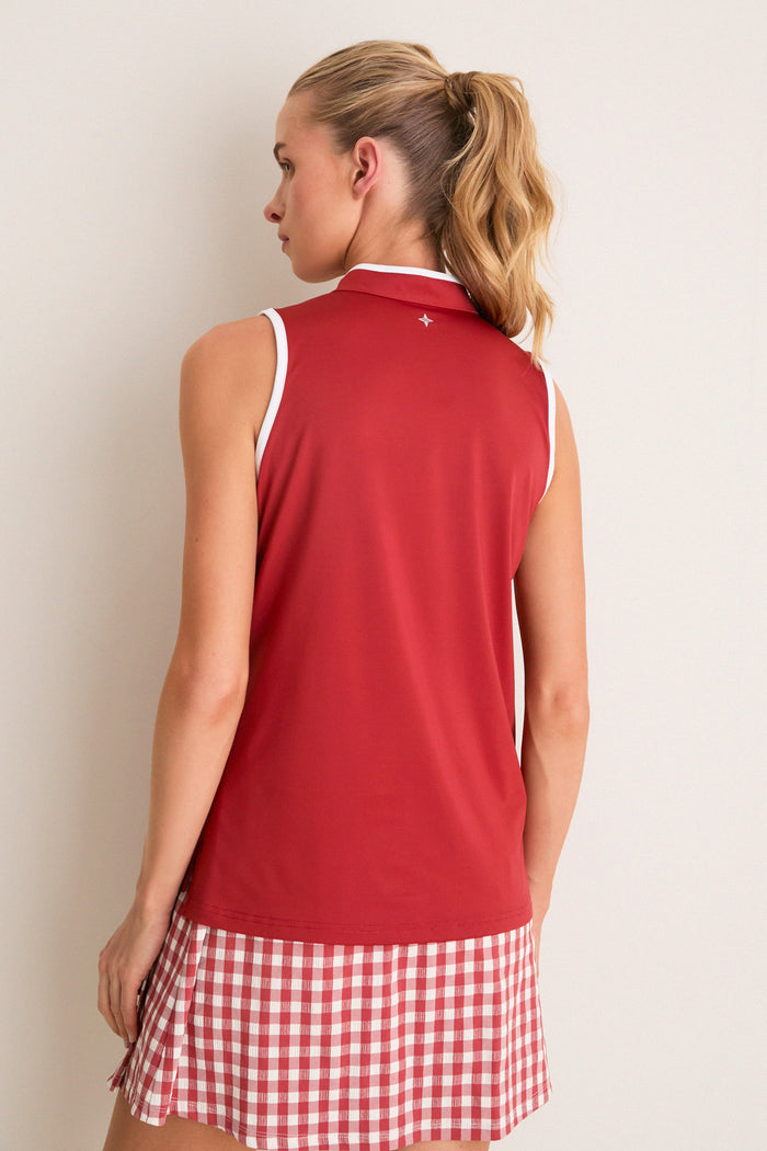 Clay Sleeveless Performance Jersey Connors Mock Neck