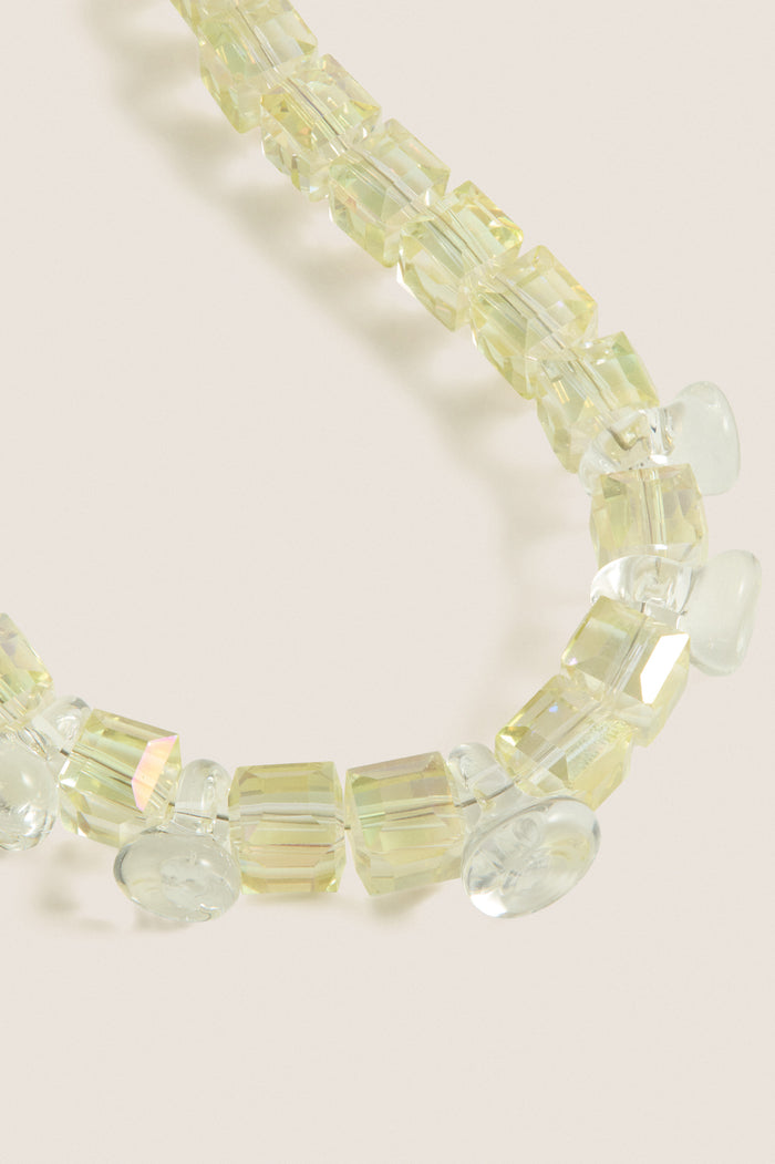 Clear and Light Yellow Glass Skadi Necklace