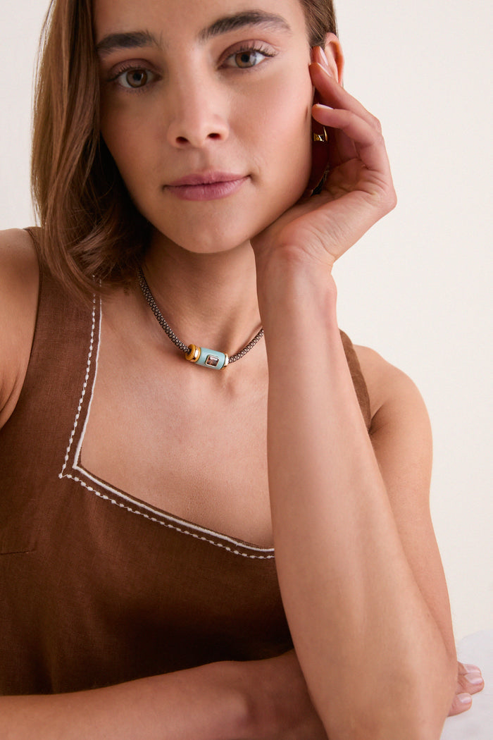 Cloud Cylinder Cord Necklace