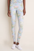 Classic Clubhouse Chintz High Rise Compression Spandex MacKenzie Legging, showcasing effortless vintage floral print style, paired with white sneakers for a fun, high-end look.