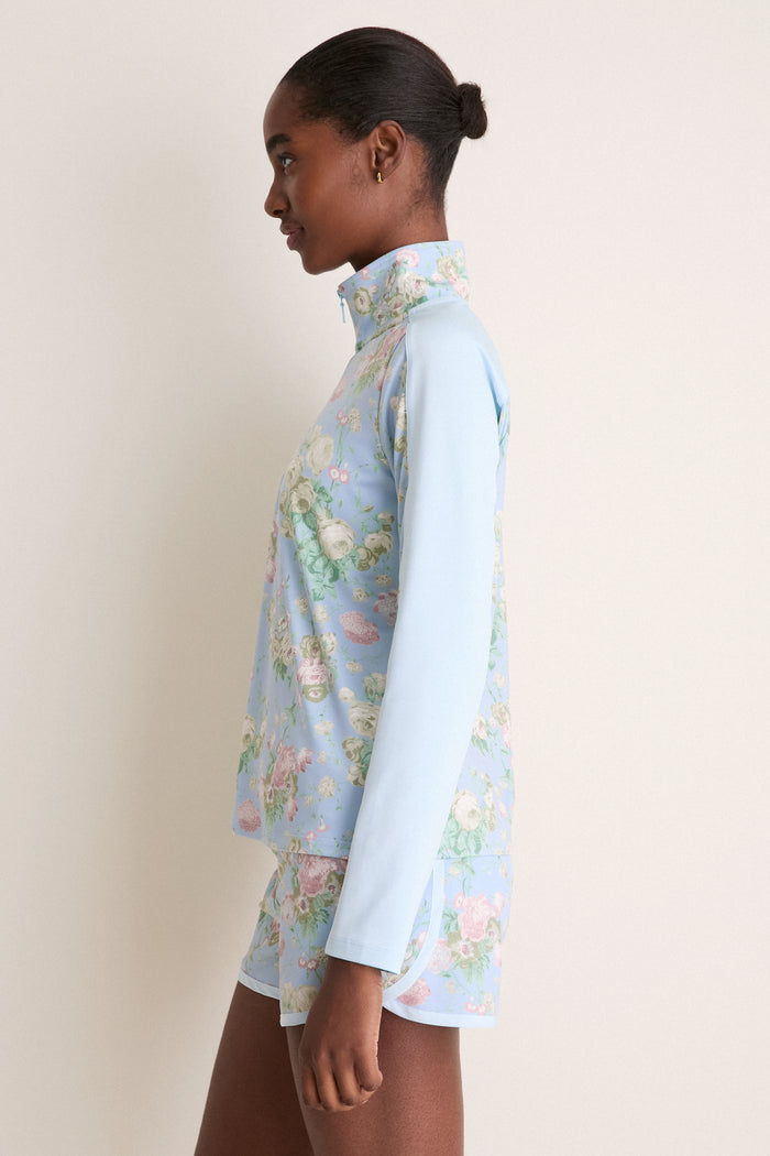 Clubhouse Chintz Performance Jersey Carver Quarter Zip Tee