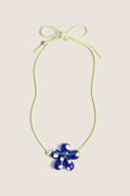 Cobalt Blue and Yellow Glass Halo Pop Necklace