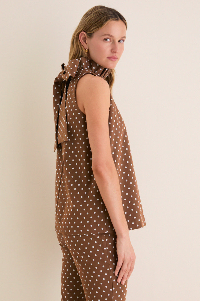 Cocoa Dot Mason Top