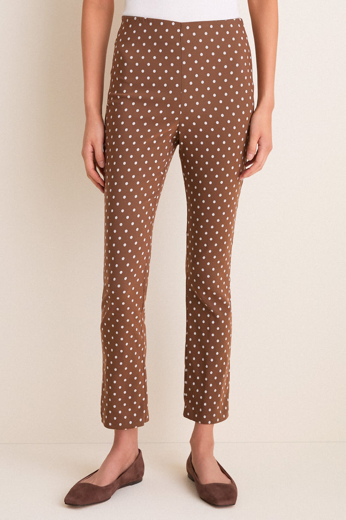 Cocoa Dot Stretch Jacquard Ashford Pants