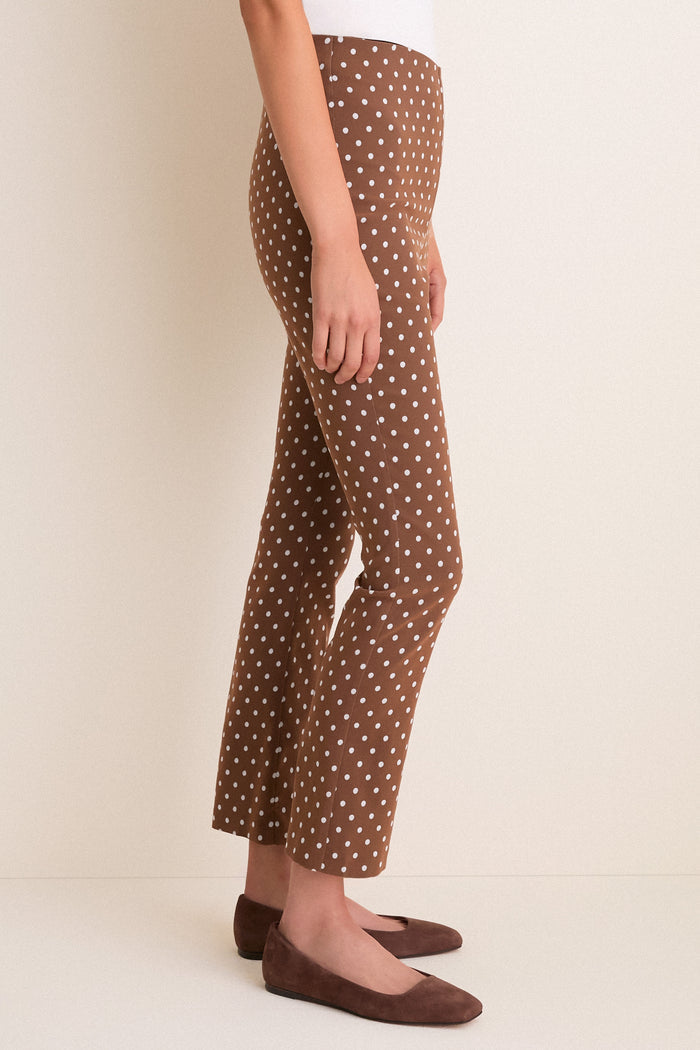 Cocoa Dot Stretch Jacquard Ashford Pants
