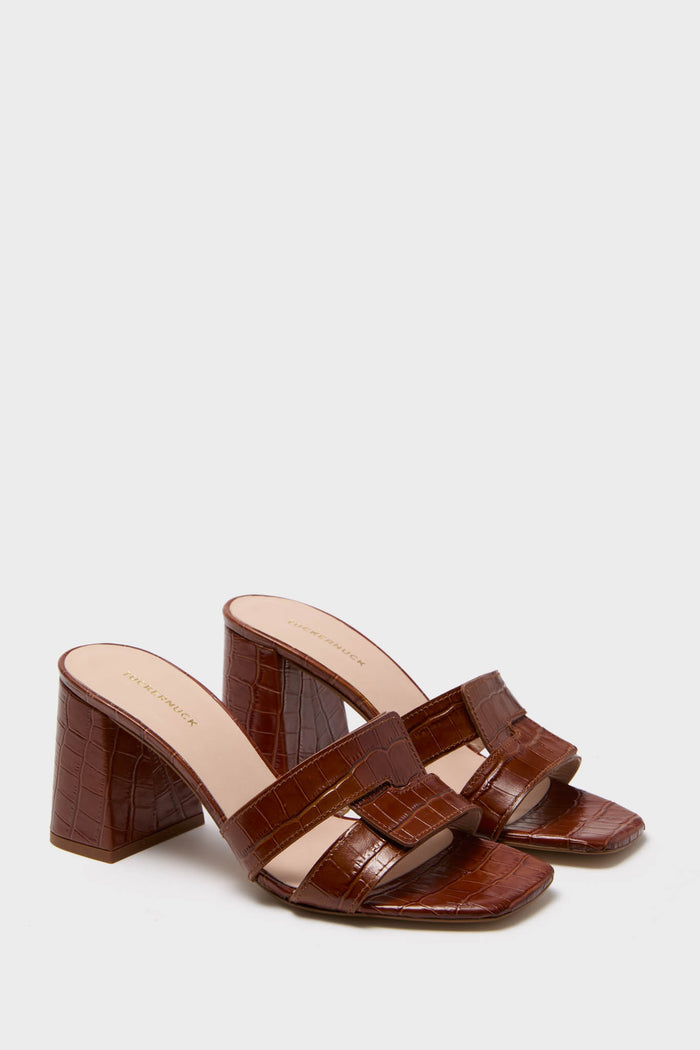 Cognac Muse Block Heels