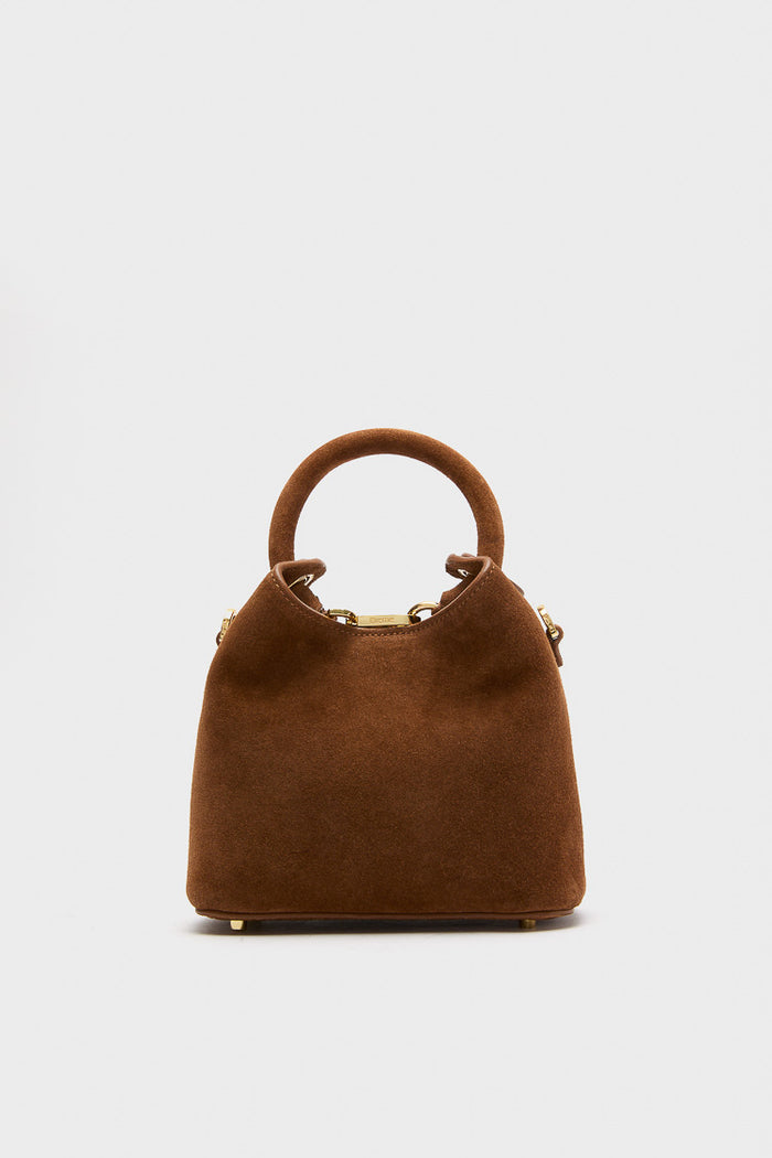 Cognac Suede Madeleine Bag