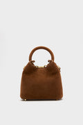 Cognac Suede Madeleine Bag