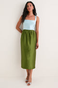 Colorblock Dupioni Brigitte Dress