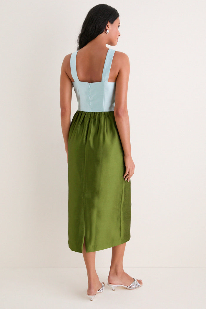 Colorblock Dupioni Brigitte Dress