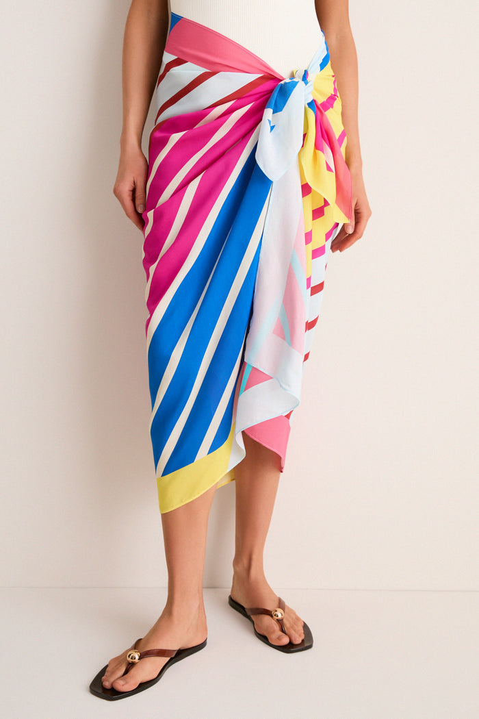 Colorblock Stripe Long Pareo