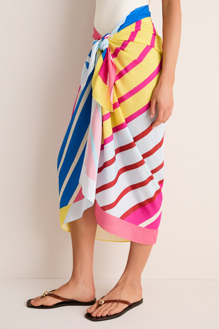 Colorblock Stripe Long Pareo