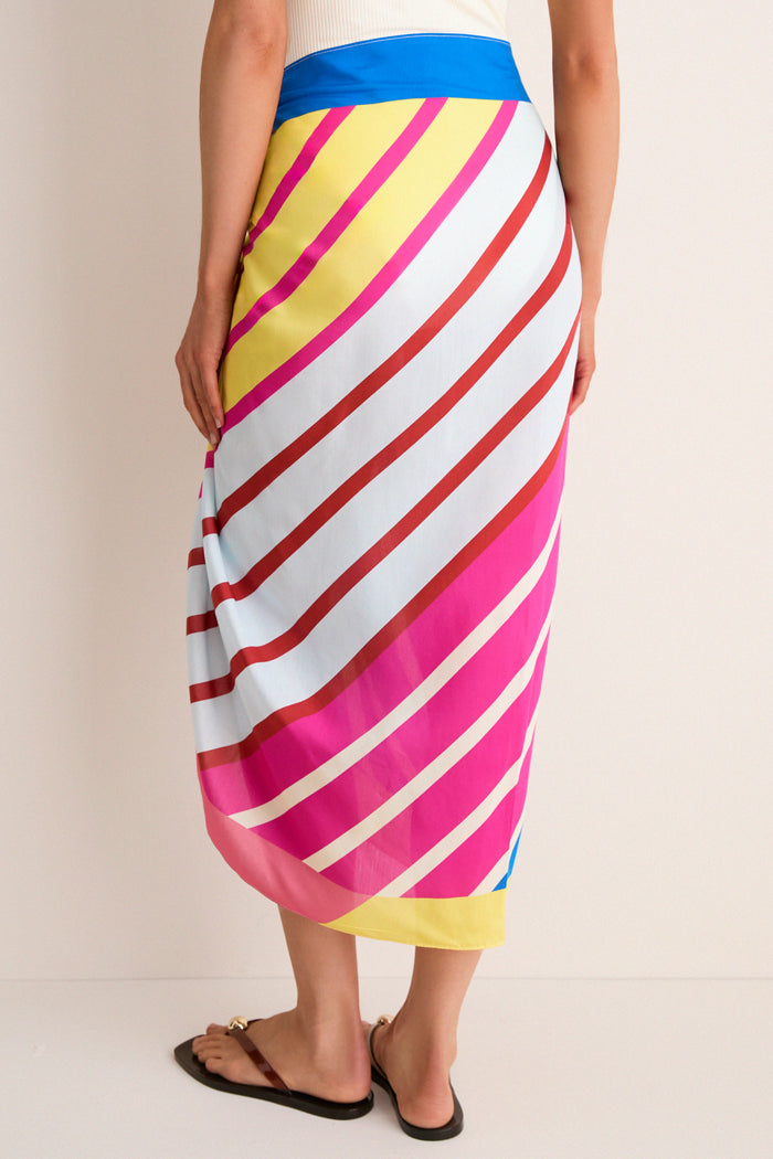Colorblock Stripe Long Pareo