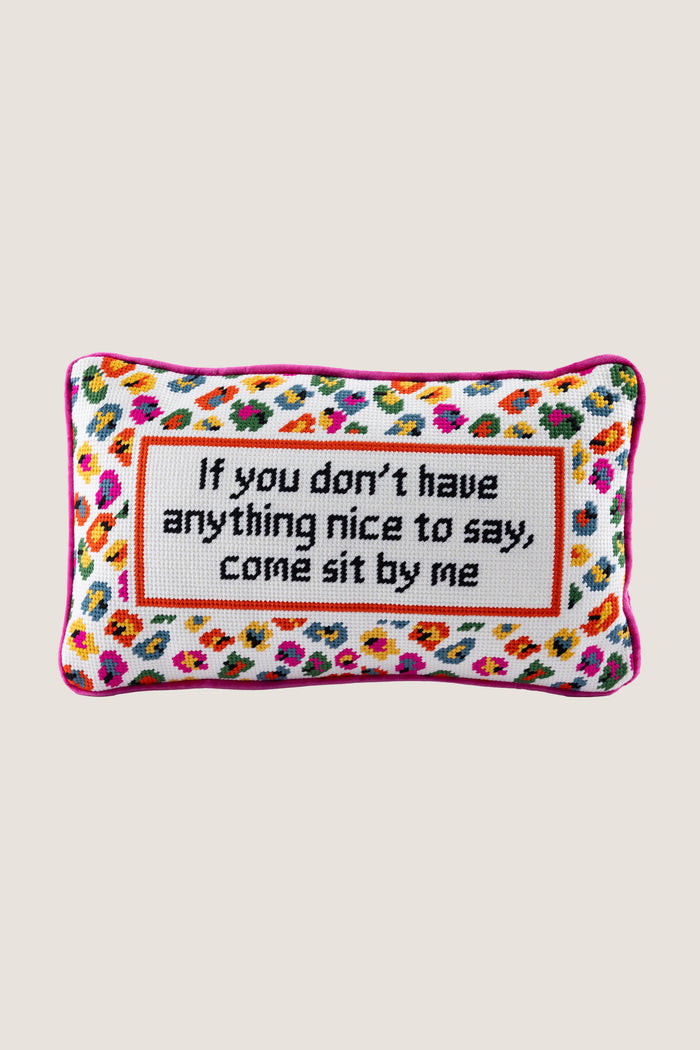 Come Sit By Me Needlepoint Pillow
