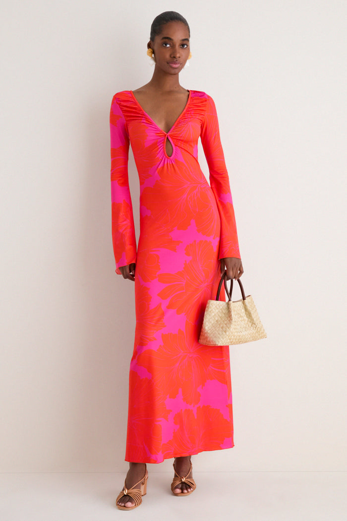 Coral Blossom Diana Bell Dress