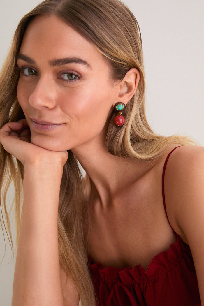 Coral Laurel Earrings