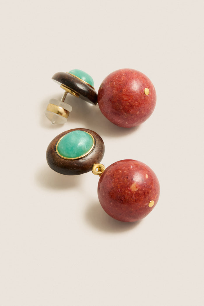 Coral Laurel Earrings
