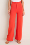 Coral Red Jabber Knit Pants