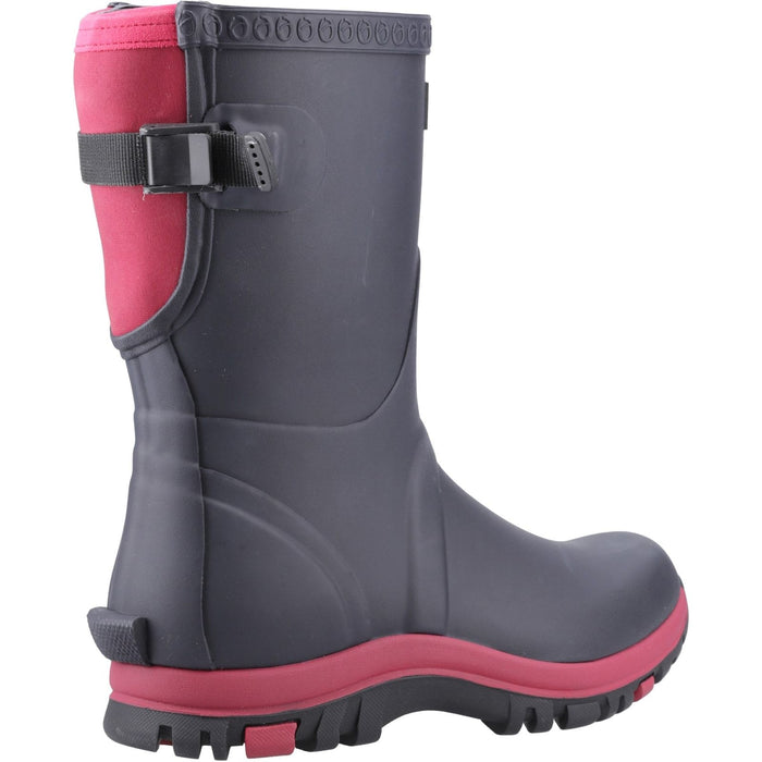 Cotswold Womens Realm Adjustable Short Wellington Boot Navy/Pink