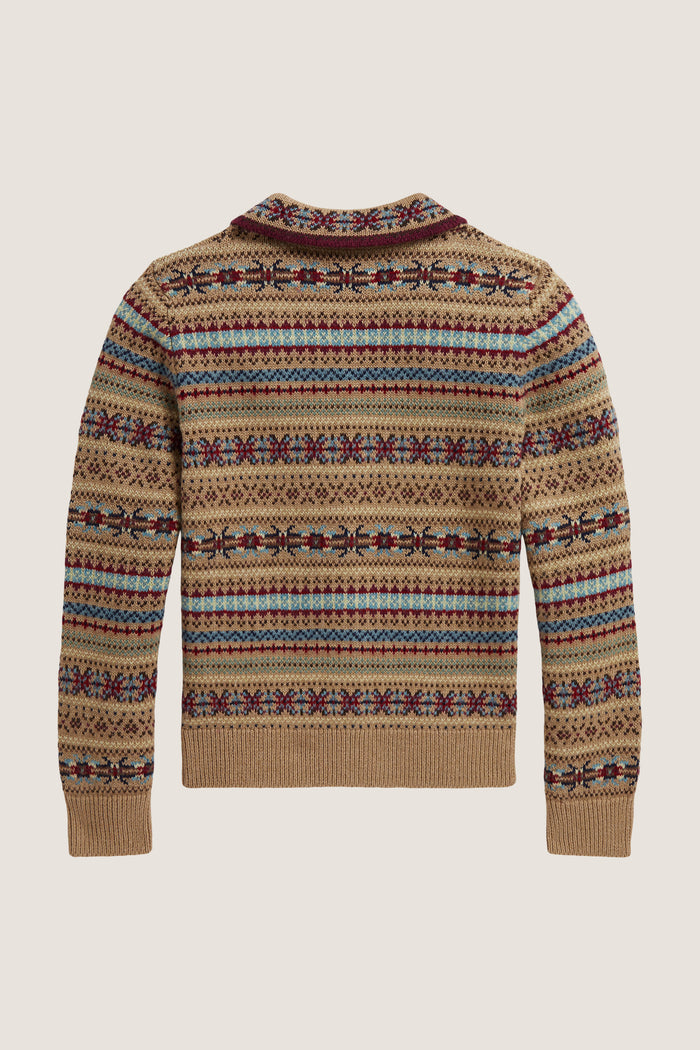 Cotton Fairisle Printed Cardigan