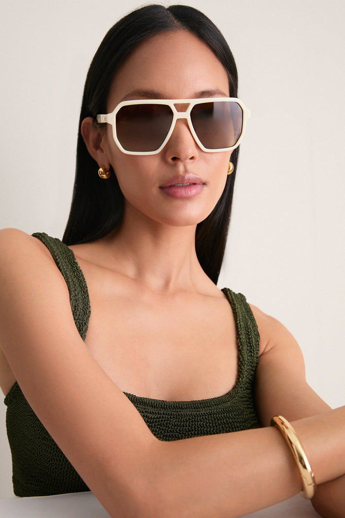Courtside Ivory Polarized Cameron Sunglasses