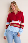 Cranberry Copenhagen Stripe Cleo Pullover