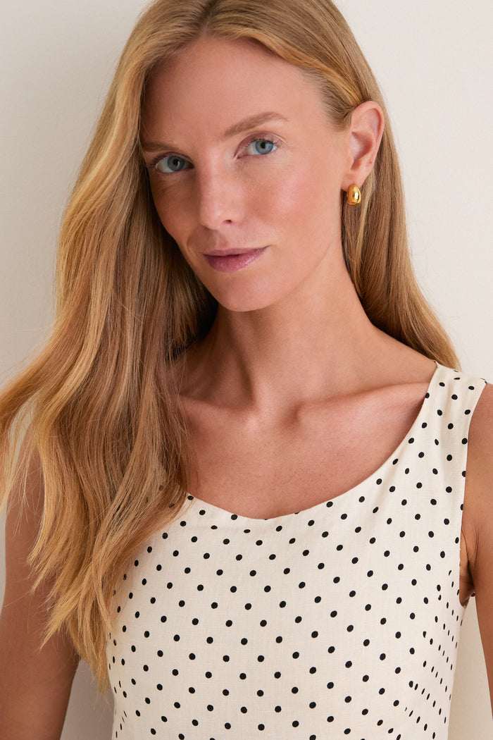 Cream and Black Lola Polka Dot Iria Top