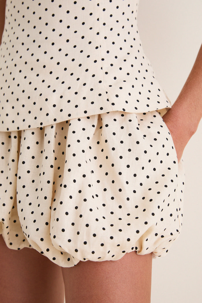 Cream and Black Lola Polka Dot Lucia Shorts