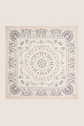 Cream Bandana Silk Cashmere Blend Large Scarf